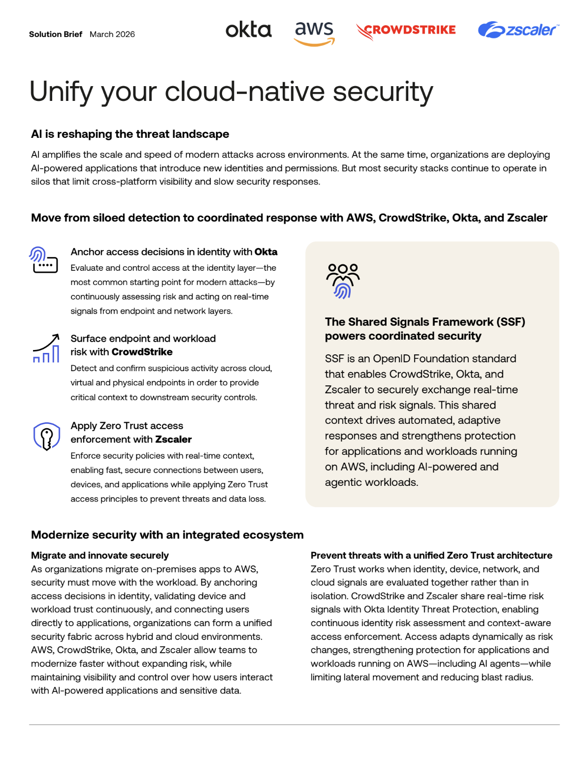 Okta AWS Crowdstike Zcaler Unify Cloud Native Security thumbnail
