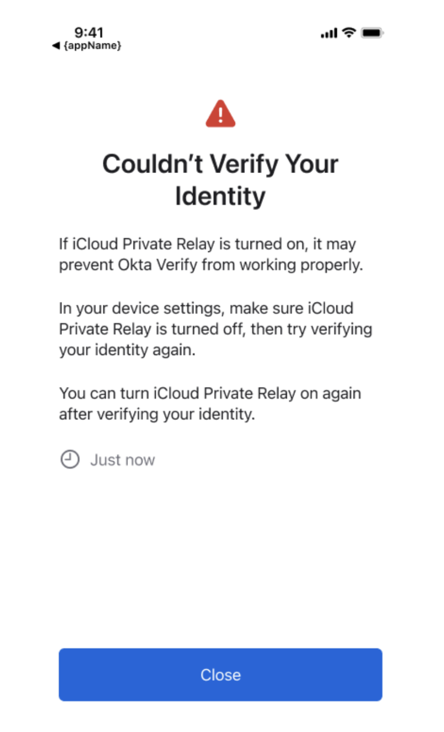 iCloud Private Relay error