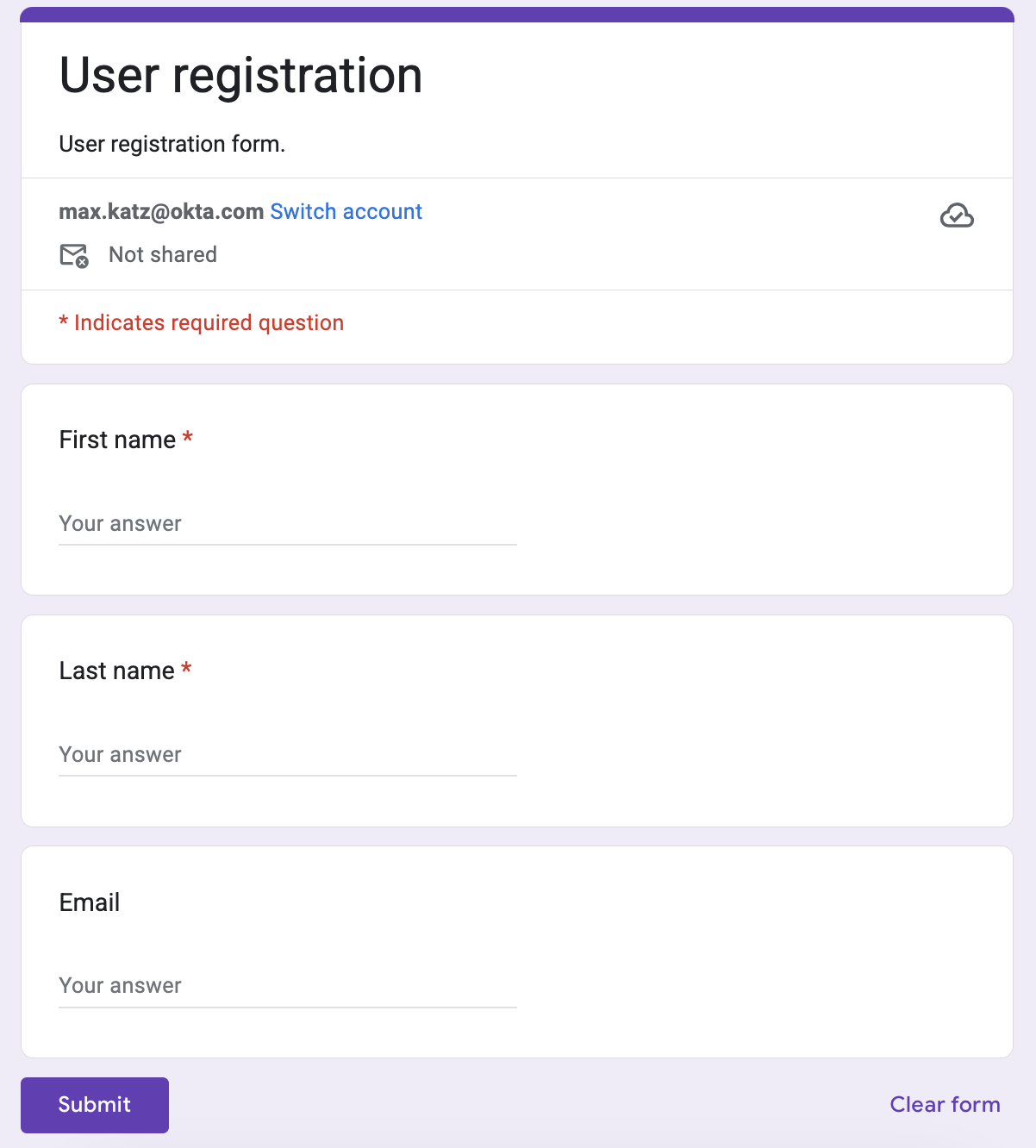 Google Forms.