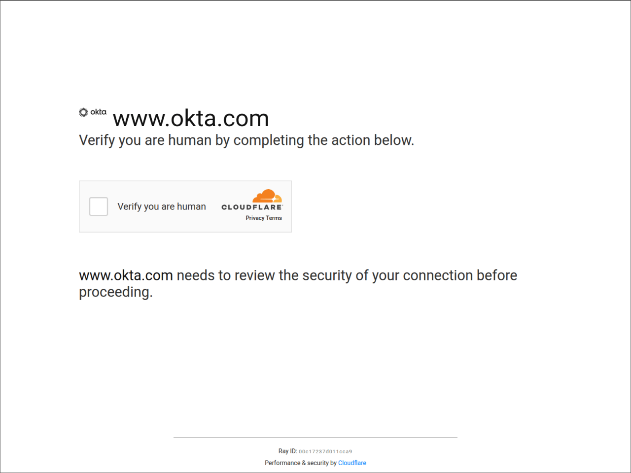 Captura de tela do CAPTCHA antes da interação do usuário