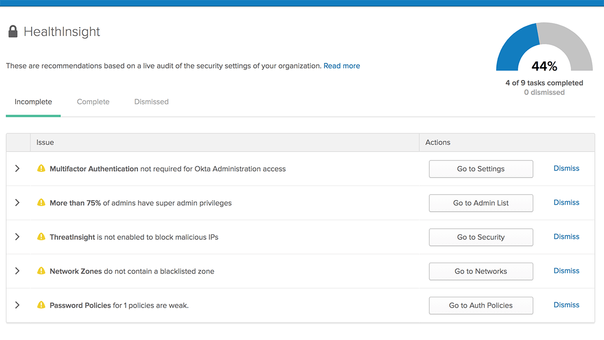 Okta Health Insight